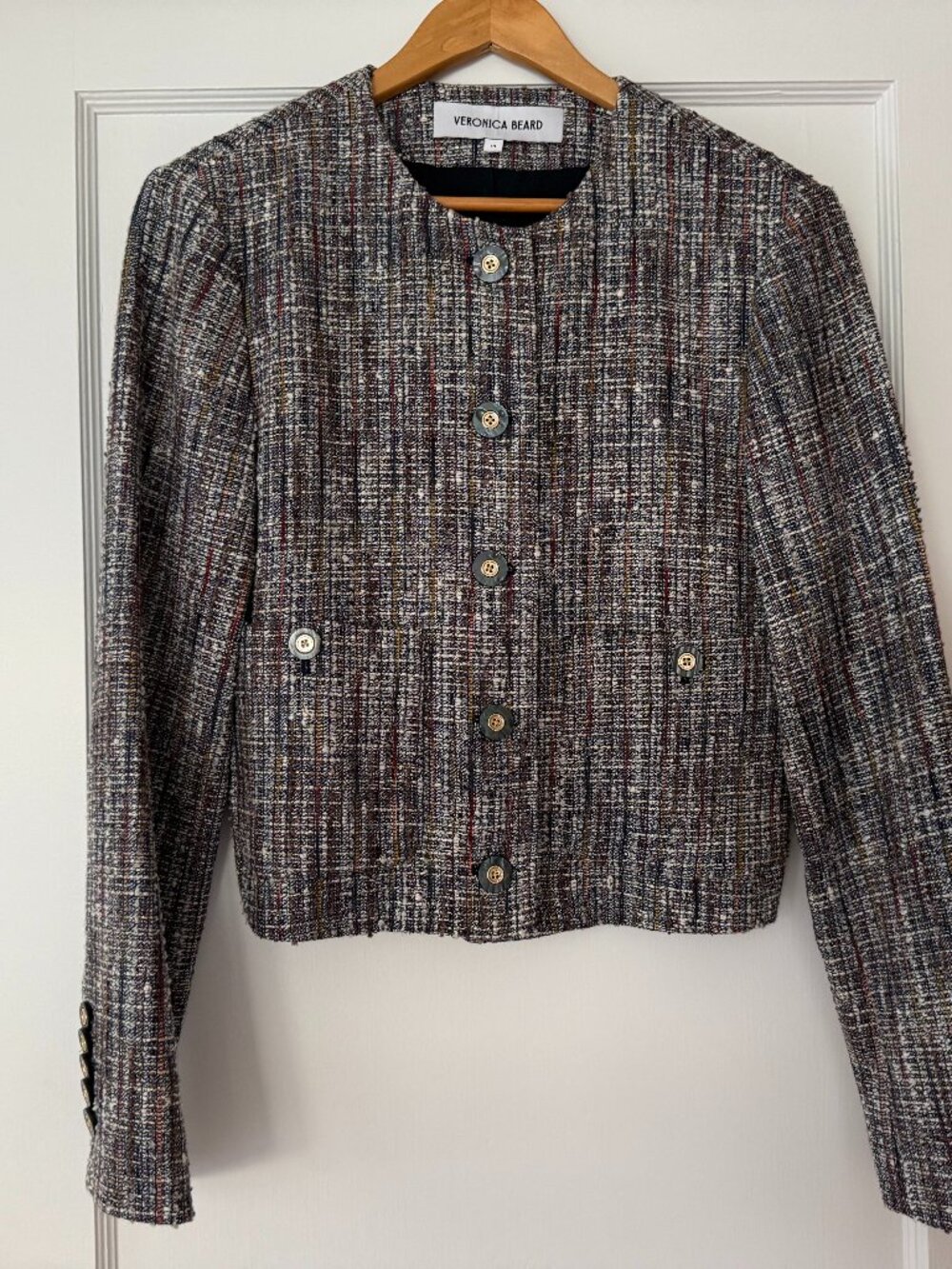 Veronica Beard Andrea Cotton Tweed Jacket Size 10